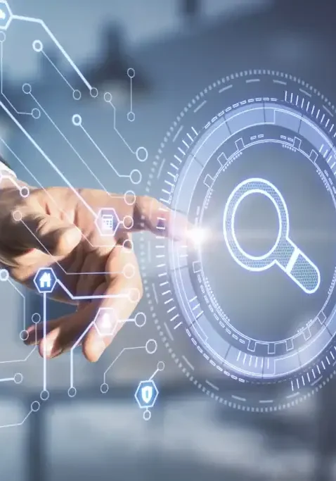 data-search-concept-with-hand-pressing-button